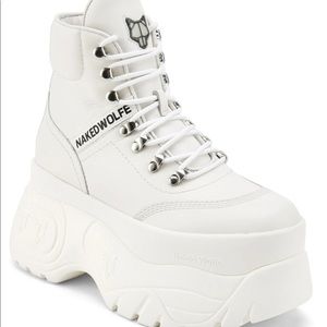 Naked Wolfe SPIKE WHITE LEATHER boots
